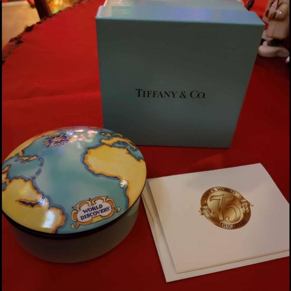Tiffany & Co.  World Atlas porcelain trinket box